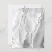 Papier Budget Grey Silver Agate Enregistrer la date (Dos)