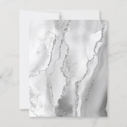 Papier Budget Grey Silver Agate Enregistrer la date (Dos)