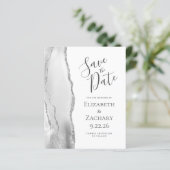 Papier Budget Grey Silver Agate Enregistrer la date (Debout devant)