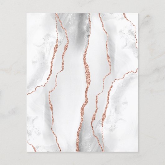 Papier Budget Gris Blanc Rose Or Agate Mariage en marbre (Dos)
