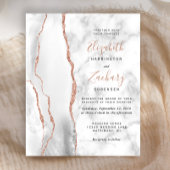 Papier Budget Gris Blanc Rose Or Agate Mariage en marbre