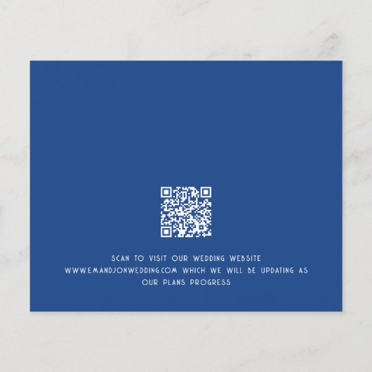 Papier Budget Grosse typographie Mariage bleu Enregistrer (Dos)