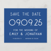 Papier Budget Grosse typographie Mariage bleu Enregistrer (Devant)