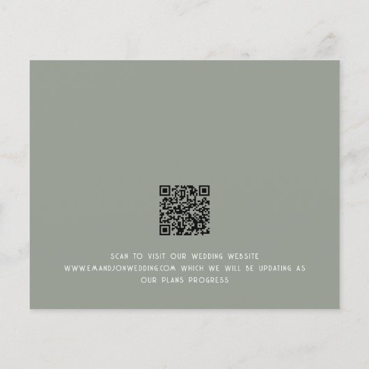 Papier Budget Grosse typographie Sage Mariage vert (Dos)