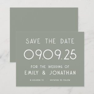 Papier Budget Grosse typographie Sage Mariage vert