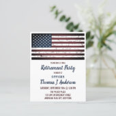 Papier Budget Grunge American Flag Retirement Party Invit (Debout devant)