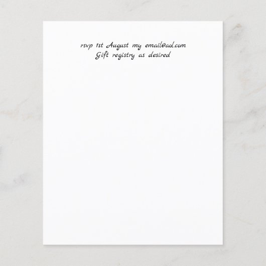 Papier BUDGET Gypsophile Respiration de bébé Invitation d (Dos)