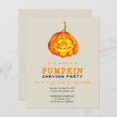 Papier Budget Halloween citrouille de sculpture invitatio (Devant / Derrière)