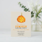 Papier Budget Halloween citrouille de sculpture invitatio (Debout devant)