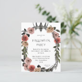 Papier Budget Halloween Couronne rose Black Floral Party  (Debout devant)