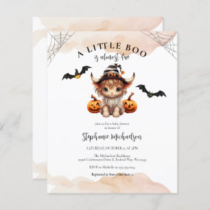 Papier Budget Halloween Cow Little Boo Baby shower Invita