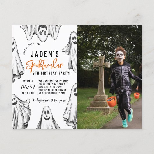 Papier Budget Halloween Ghost Spooktacular Anniversaire P (Devant)