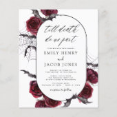 Papier Budget Halloween Gothique Noir Bourgogne Mariage (Devant)