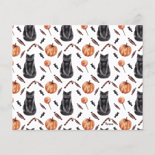 Papier BUDGET Halloween Spooktaculaire Chat noir sur le c (Dos)