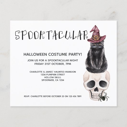 Papier BUDGET Halloween Spooktaculaire Chat noir sur le c (Devant)