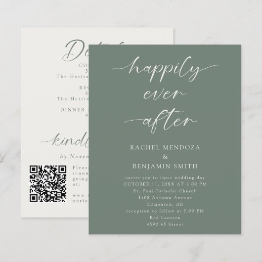 Papier Budget Happily Ever After Wedding 2-Sided Details  (Devant / Derrière)