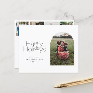 Papier Budget Happy Holidays multi photo Holiday Card