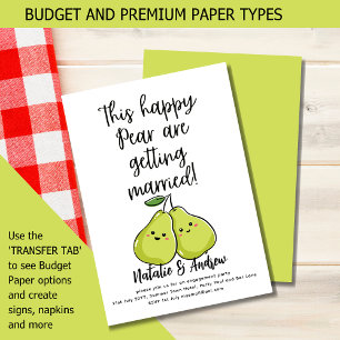 Papier BUDGET HAPPY PEAR Drôle jolie Fête des mariées d'é