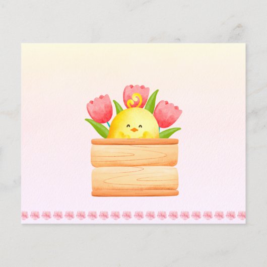 Papier Budget Hatching soon poule fille rose printemps bé (Dos)