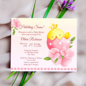 Papier Budget Hatching soon poule fille rose printemps bé