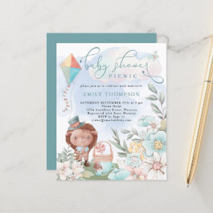 Papier Budget Hedgehog Boy Baby shower Invitation de piqu