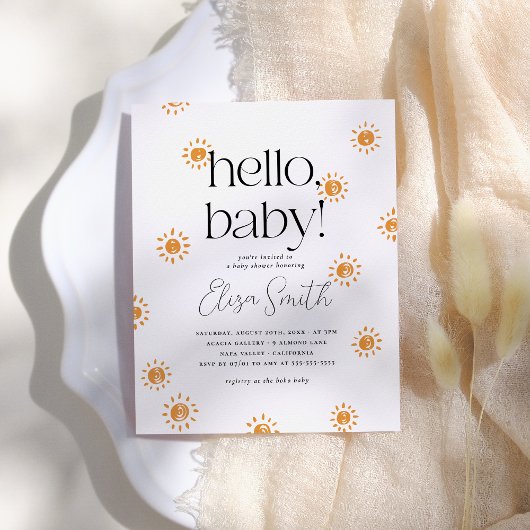 Papier Budget Hello Baby Boho Sunshine Baby shower