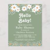 Papier Budget Hello Baby Daisy Baby shower Invitation (Devant)