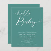 Papier Budget Hello Baby shower minimal genre neutre (Devant / Derrière)