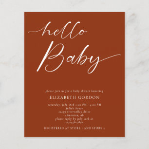 Papier Budget Hello Baby shower minimaliste cuivre neutre