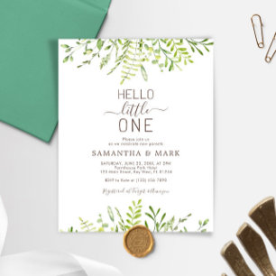 Papier Budget Hello Little One Baby shower Invitation
