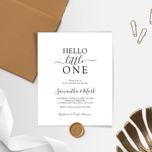Papier Budget Hello Little One Baby shower Invitation