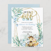 Papier Budget He's A Wild One 1st Birthday Invitation (Devant / Derrière)