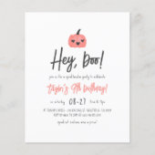 Papier Budget Hey Boo Halloween Boho fête d'anniversaire (Devant)