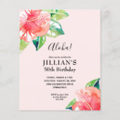 Papier Budget Hibiscus tropicaux Invitations d'anniversai (Devant)