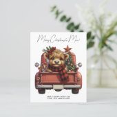 Papier Budget Highland Cow 2025 Calendrier Camion Noël (Debout devant)