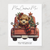 Papier Budget Highland Cow 2025 Calendrier Camion Noël (Devant)