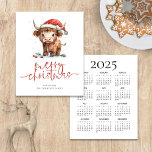 Papier Budget Highland Cow 2025 Calendrier Joyeux Noël<br><div class="desc">Budget mignon Santa Hat Highland Cow 2025 Calendrier Joyeux Noël. Un prix réduit de 4, 5 x 5, 6 pouces semi-brillant de 110 livres, semblable en épaisseur à une carte postale. Il y a UN par feuille. La gentillesse festive pour vos souhaits de vacances, avec ce design amusant avec une...</div>