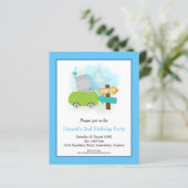 Papier Budget Hippo 2e anniversaire de fête Invitation (Debout devant)