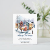 Papier BUDGET Hiver Aquarelle Maisons Noël Salutation (Debout devant)