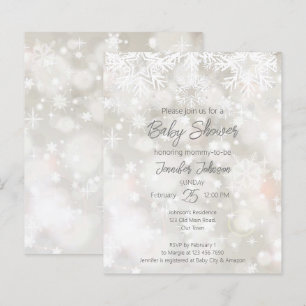 Papier Budget Hiver baby shower de couleurs pastel enneig