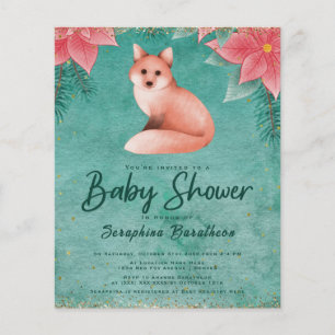 Papier Budget Hiver Baby shower Floral Fox Woodland