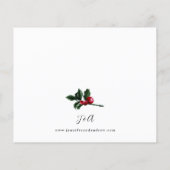 Papier Budget Hiver Berries & Pine Mariage vert 2 (Dos)