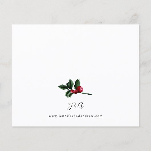 Papier Budget Hiver Berries & Pine Mariage vert 2 (Dos)