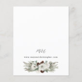 Papier Budget Hiver Blanc Floral & Pin 2 Mariage (Dos)
