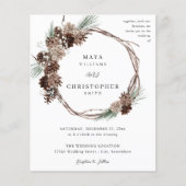 Papier Budget Hiver Blanc Floral & Pin Mariage Wreath (Devant)