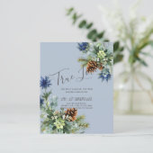 Papier BUDGET Hiver Bleu Chardon Mariage Eucalyptus (Debout devant)