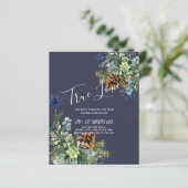 Papier BUDGET Hiver Bleu Chardon Mariage Eucalyptus (Debout devant)