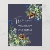 Papier BUDGET Hiver Bleu Chardon Mariage Eucalyptus (Devant)