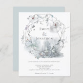 Papier Budget Hiver Faire-part de mariage des baies de fe (Devant / Derrière)