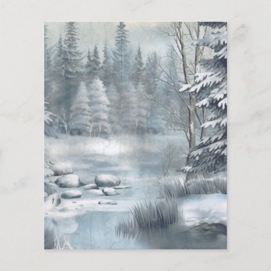 Papier Budget hiver faire-part de mariage des forêts de m (Dos)